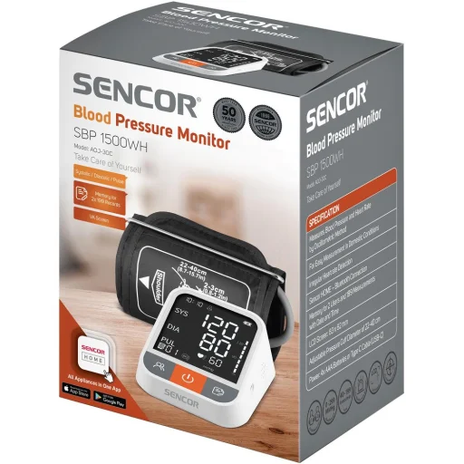 SENCOR SBP 1500WH ramenný tlakomer s Bluetooth a Wi-Fi pripojením, s manžetou 22 – 42 cm - 8
