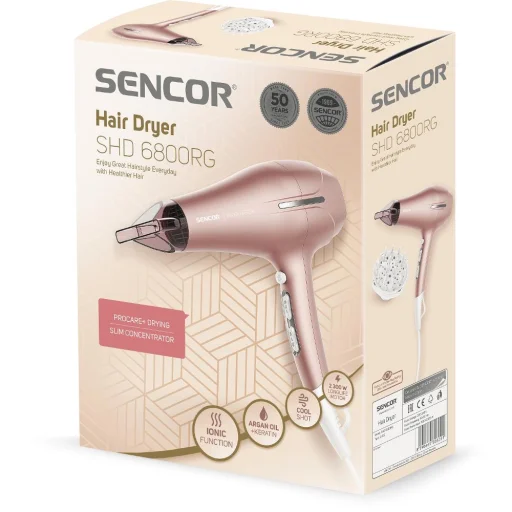 Sencor SHD 6800RG ionizáló hajszárító 2300 W, piros/zöld - 13