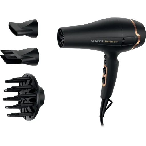 SENCOR SHD 8275BK KeratinCare+ hajszárító 2400 W, fekete, utazótáskával - 2