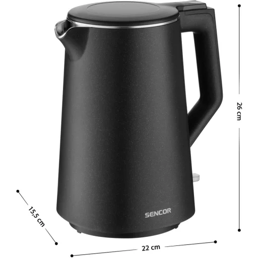 SENCOR SWK 0551BK dupla falú vízforraló 1,7 l, fekete - 2