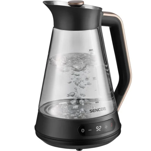 SENCOR SWK 1595BK üveg vízforraló 1,5 l, hőfokszabályzós, 2150 W - 1