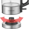 SENCOR SWK 160SS utazó vízforraló 0,5 l, 1100 W, rozsdamentes acél/üveg thumbnail