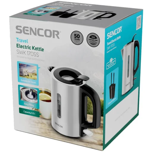 SENCOR SWK 170SS utazó elektromos vízforraló 0,5 l, rozsdamentes acél - 13