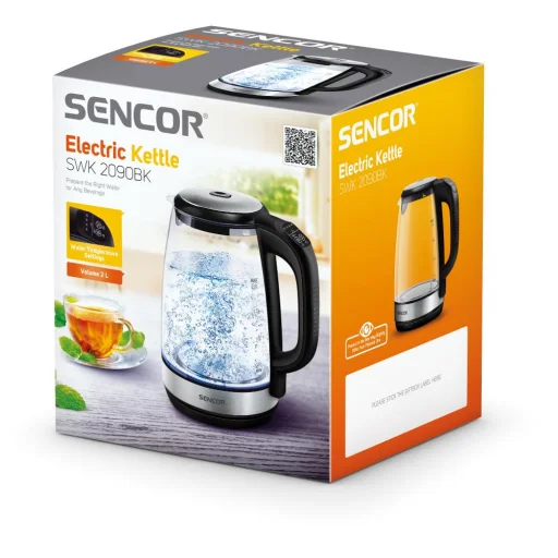 SENCOR SWK 2090BK hőmérséklet-szabályozós vízforraló 2,0 l, 2200 W, fekete - 12