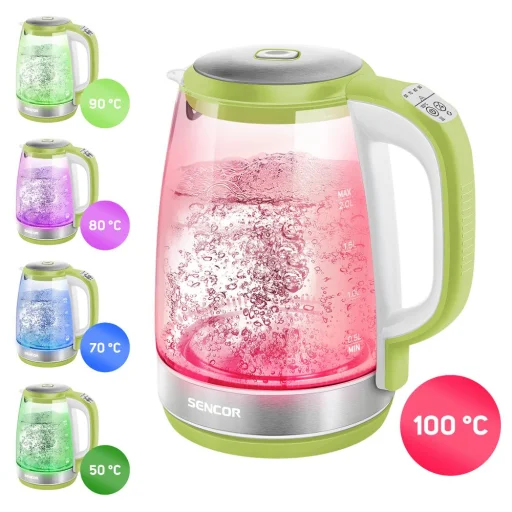 SENCOR SWK 2197GG üveg vízforraló hőmérséklet-szabályozással, 2 l, 2200 W - 2