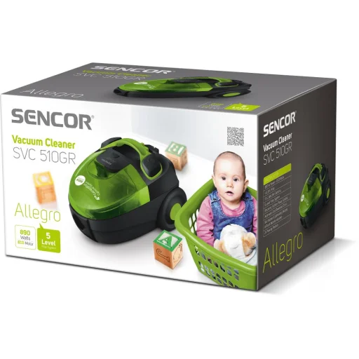 Sencor SVC 510GR-EUE2 porzsák nélküli porszívó, 890 W, 1,5 l, zöld - 20