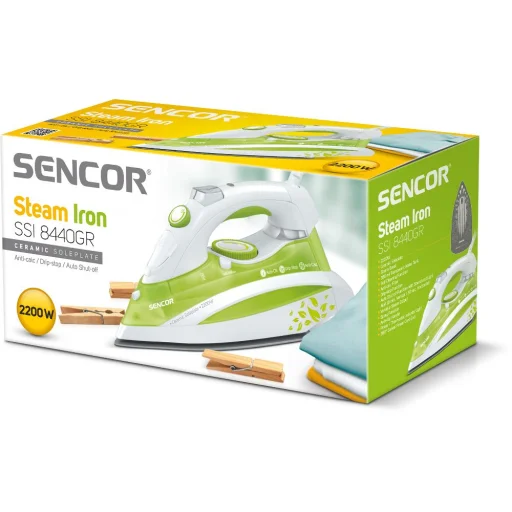 Sencor SSI 8440GR kerámia talpas gőzölős vasaló, 2200 W, zöld-szürke - 10