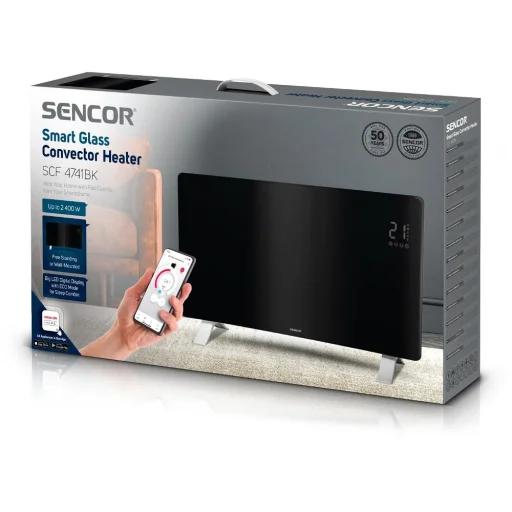 SENCOR SCF 4741BK Wi-Fi elektromos üveg konvektor 2400 W, fekete - 15