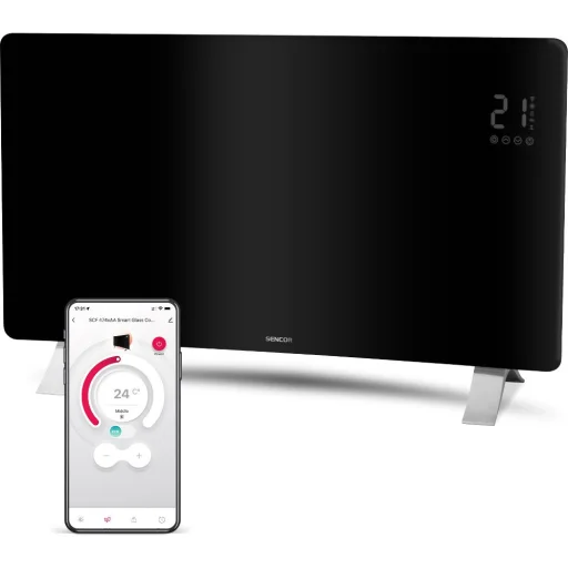 SENCOR SCF 4741BK Wi-Fi elektromos üveg konvektor 2400 W, fekete - 1