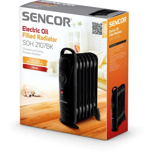 SENCOR SOH 2107BK elektromos olajradiátor 700 W, 7 fűtőborda, fekete - 7