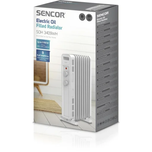 SENCOR SOH 3409WH elektromos olajradiátor, 2000 W, 9 tagos, fehér - 13