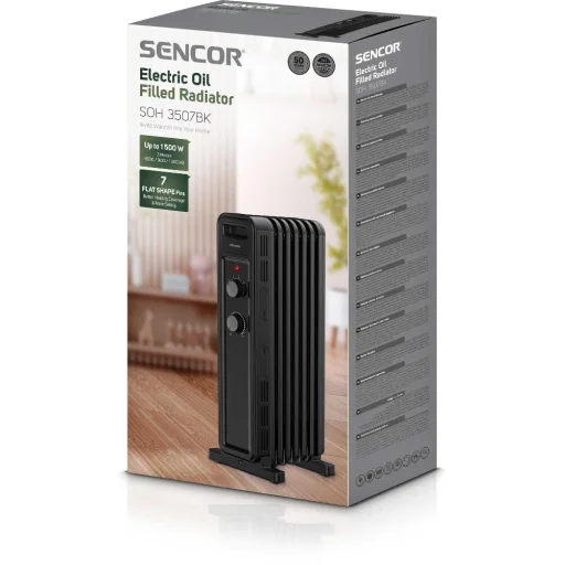 SENCOR SOH 3507BK elektromos olajradiátor, 1500 W, 7 tagos, fekete - 14