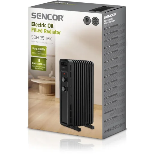 SENCOR SOH 3511BK elektrický olejový radiátor 2300 W, 11-článkový, čierny - 13