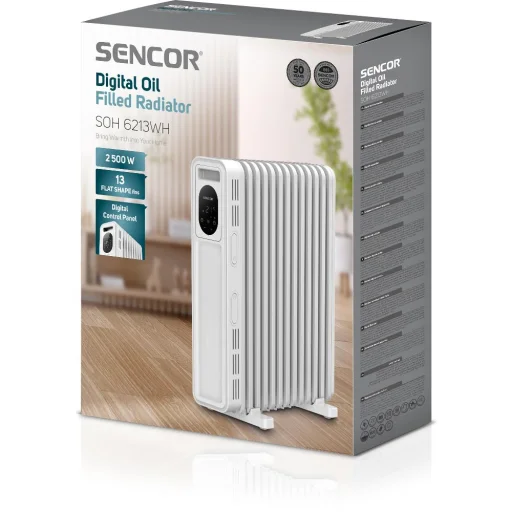 SENCOR SOH 6213WH elektromos olajradiátor 2500 W, 13 tagos, fehér - 13