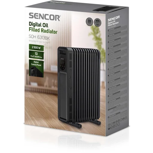 SENCOR SOH 6313BK elektromos olajradiátor 2500 W, 13 tagos, fekete - 2