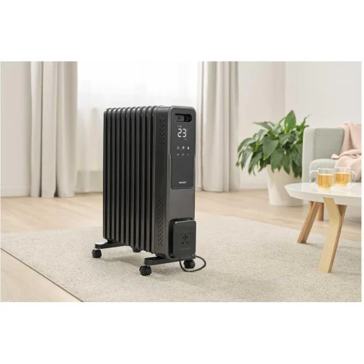SENCOR SOH 8211GY okos elektromos olajradiátor 2400 W, 11 bordás, szürke - 8