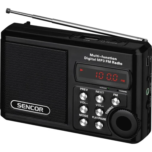 SENCOR SRD 215 B prenosné FM rádio s USB a Micro SD MP3 prehrávaním - 1