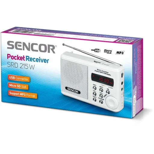 SENCOR SRD 215 W hordozható FM rádió MP3 lejátszóval, USB és microSD csatlakozóval - 2