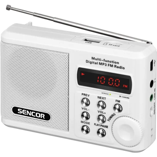 SENCOR SRD 215 W hordozható FM rádió MP3 lejátszóval, USB és microSD csatlakozóval - 1