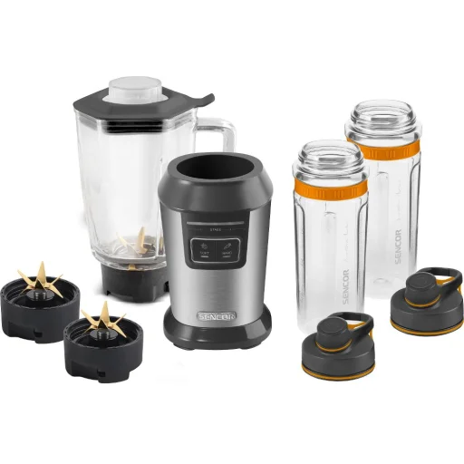 Sencor SBL 7550SS smoothie maker 800 W 2 db 0,6 l sportpohárral és 0,9 l üvegedénnyel - 3