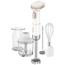 SENCOR SHB 9130WH akkumulátoros botmixer szett fehér, 500 ml aprítóval és 700 ml mérőedénnyel