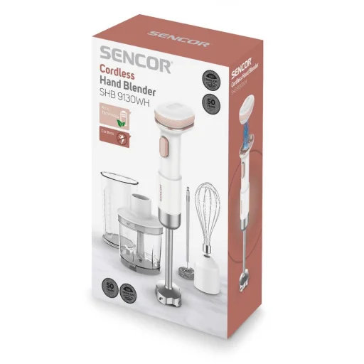 SENCOR SHB 9130WH akkumulátoros botmixer szett fehér, 500 ml aprítóval és 700 ml mérőedénnyel - 16