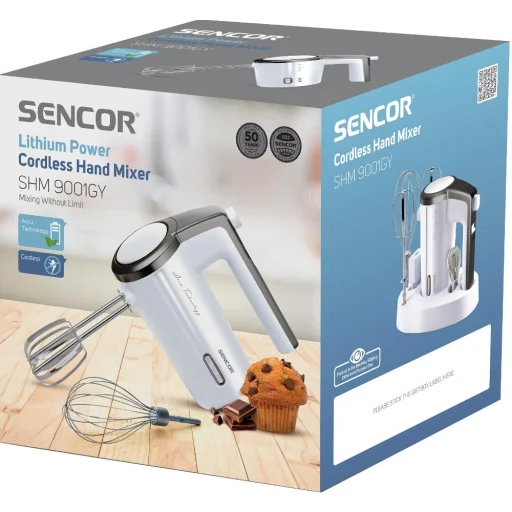 SENCOR SHM 9001GY vezeték nélküli akkumulátoros kézimixer, szürke - 13