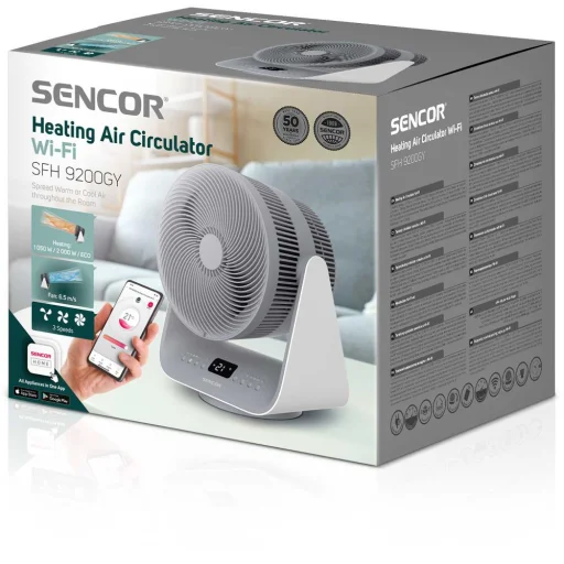 SENCOR SFH 9200GY Wi-Fi fűtőventilátor 2000 W, szürke - 3