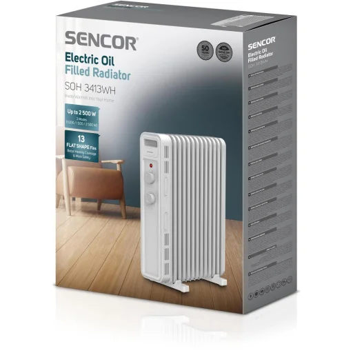 SENCOR SOH 3413WH elektromos olajradiátor 2500 W, 13 tagos, fehér - 13