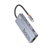 Hoco HB52 8 v 1 USB-C hub adaptér, sivý thumbnail
