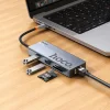 Hoco HB52 8 v 1 USB-C hub adaptér, sivý thumbnail