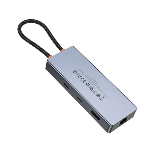 Hoco HB52 8 v 1 USB-C hub adaptér, sivý - 6