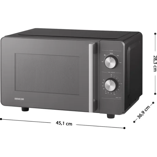 SENCOR SMW 7020BK flatbed mikrohullámú sütő, 20 l, 700 W, fekete - 2