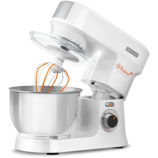 SENCOR STM 3760WH kuchynský robot so 4,5 l nerezovou misou, mixérom a mlynčekom na mäso, biely - 3