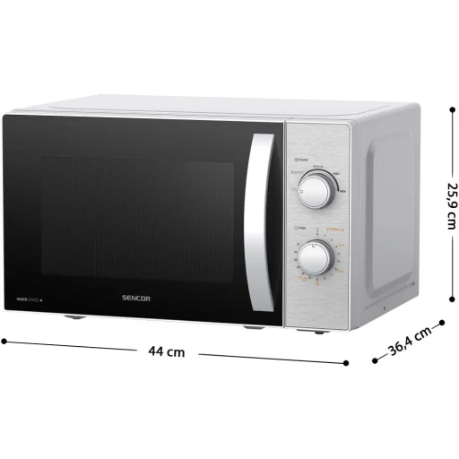 SENCOR SMW 2120SS mikrohullámú sütő, 20 l, 700 W, rozsdamentes acél - 3