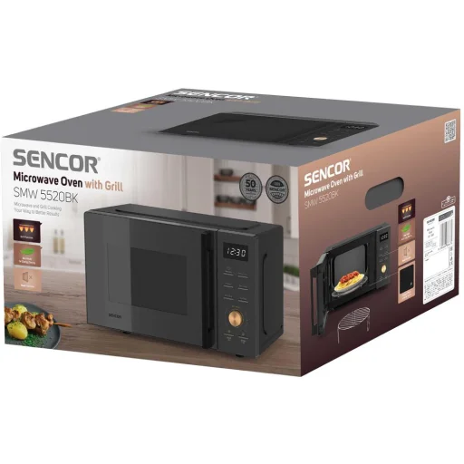 SENCOR SMW 5520BK grillfunkciós mikrohullámú sütő, 20 l, 700 W, fekete - 21