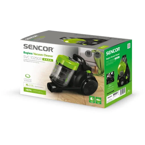 SENCOR SVC 1025GR 3AAA porzsák nélküli porszívó, 700 W, 2 l, zöld - 30