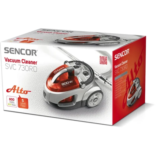 Sencor SVC 730RD-EUE2 porzsák nélküli porszívó 800 W, 1,5 l, piros - 19