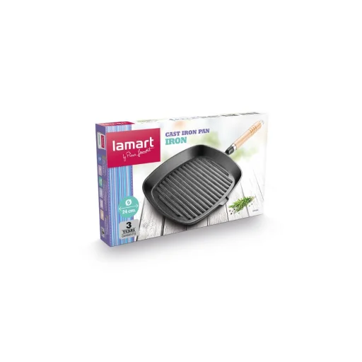 LAMART LT1063 IRON liatinová grilovacia panvica 24 cm čierna - 4