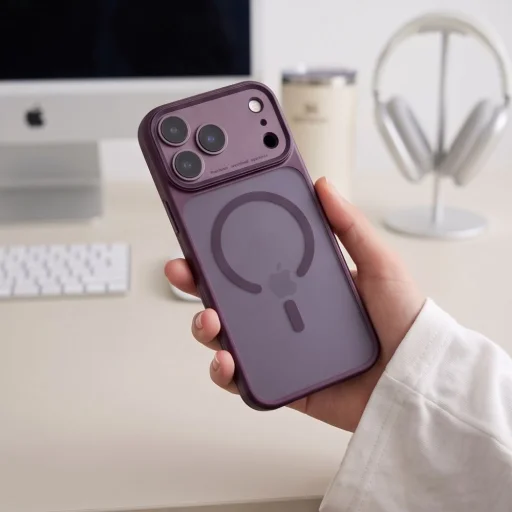 iPhone 17 Pro Max / 18 Pro Max matné tmavočerešňové puzdro Tech-Protect MagPrime MagSafe CC - 7