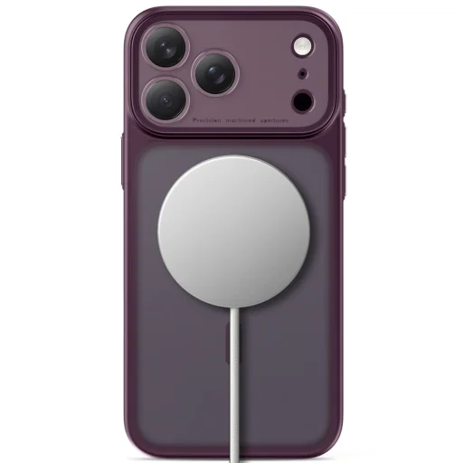  iPhone 17 Pro Max / 18 Pro Max matt sötét cseresznye Tech-Protect MagPrime MagSafe CC tok - 4