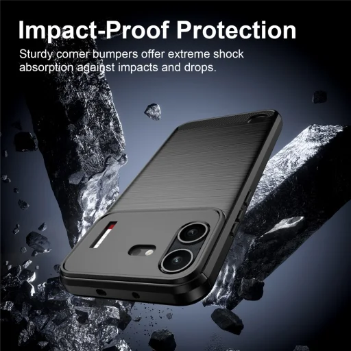 Nothing Phone (4b) čierne Techsuit Carbon silikónové puzdro - 4