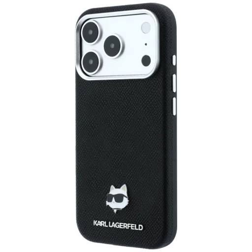 iPhone 18 Pro Max / 17 Pro Max čierny kryt Karl Lagerfeld Grained Choupette Head Metal MagSafe - 2