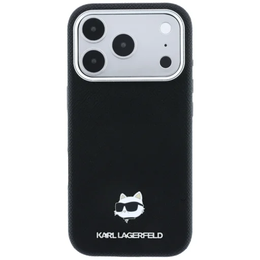  iPhone 18 Pro Max / 17 Pro Max fekete Karl Lagerfeld Grained Choupette Head Metal MagSafe tok - 3
