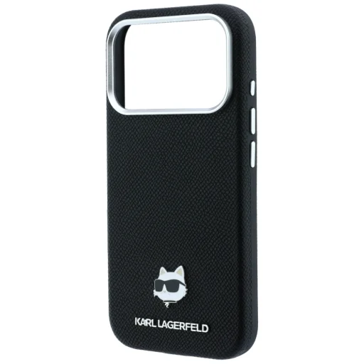  iPhone 18 Pro Max / 17 Pro Max fekete Karl Lagerfeld Grained Choupette Head Metal MagSafe tok - 6