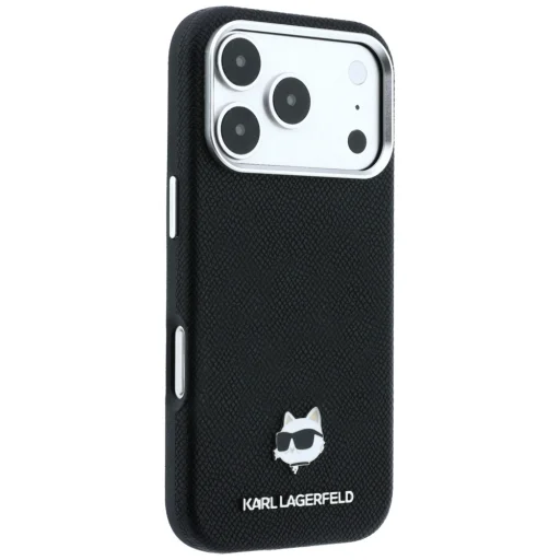iPhone 18 Pro Max / 17 Pro Max čierny kryt Karl Lagerfeld Grained Choupette Head Metal MagSafe - 4