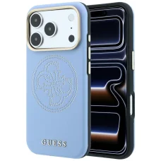  iPhone 18 Pro Max / 17 Pro Max világoskék Guess Perforated 4G MagSafe telefontok arany logóval