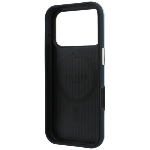  iPhone 18 Pro Max / 17 Pro Max világoskék Guess Perforated 4G MagSafe telefontok arany logóval - 7