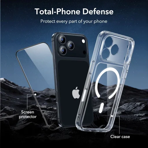 iPhone 18 Pro / iPhone 17 Pro puzdro ESR Classic Hybrid HaloLock s ochranou displeja – priehľadné - 4