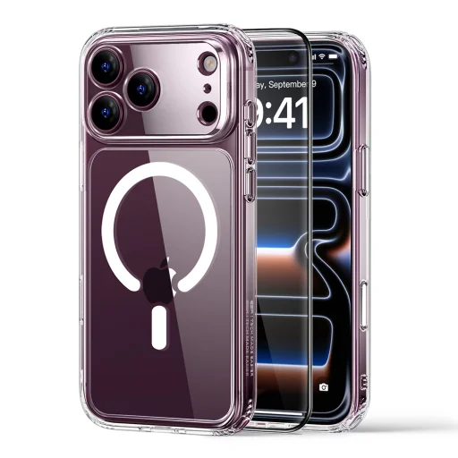 iPhone 18 Pro / iPhone 17 Pro puzdro ESR Classic Hybrid HaloLock s ochranou displeja – priehľadné - 1